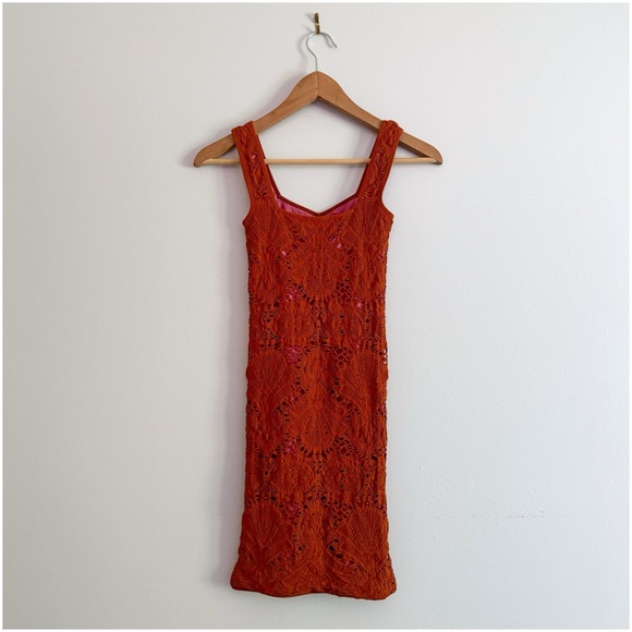 Free People Medallion Crochet Mini Dress XS - Picture 5 of 11